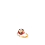 B Blossom Ring, Yellow Gold, White Gold, Cornelian And Diamonds