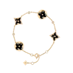 Color Blossom BB Multi-Motif Bracelet, Yellow Gold, Onyx And Diamonds