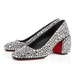 Minny Maxi Strass 70 mm Pumps Suede and Strass Silver