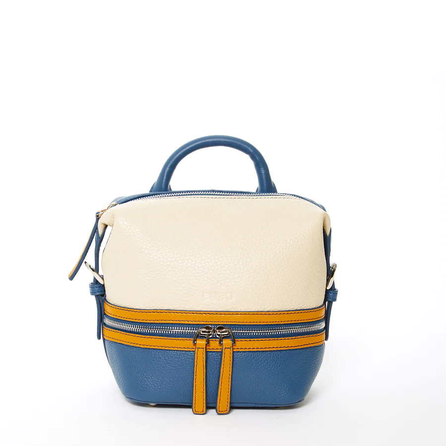 06ba0a56bb5e269ae07865b8681815475b58a3ca.png Small Off White Leather Backpack - Image 1