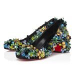 Minny Tropica 70 mm Pumps Embroidered Crepe Satin Black