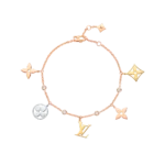 Idylle Blossom Charms Bracelet, 3 Golds And Diamonds