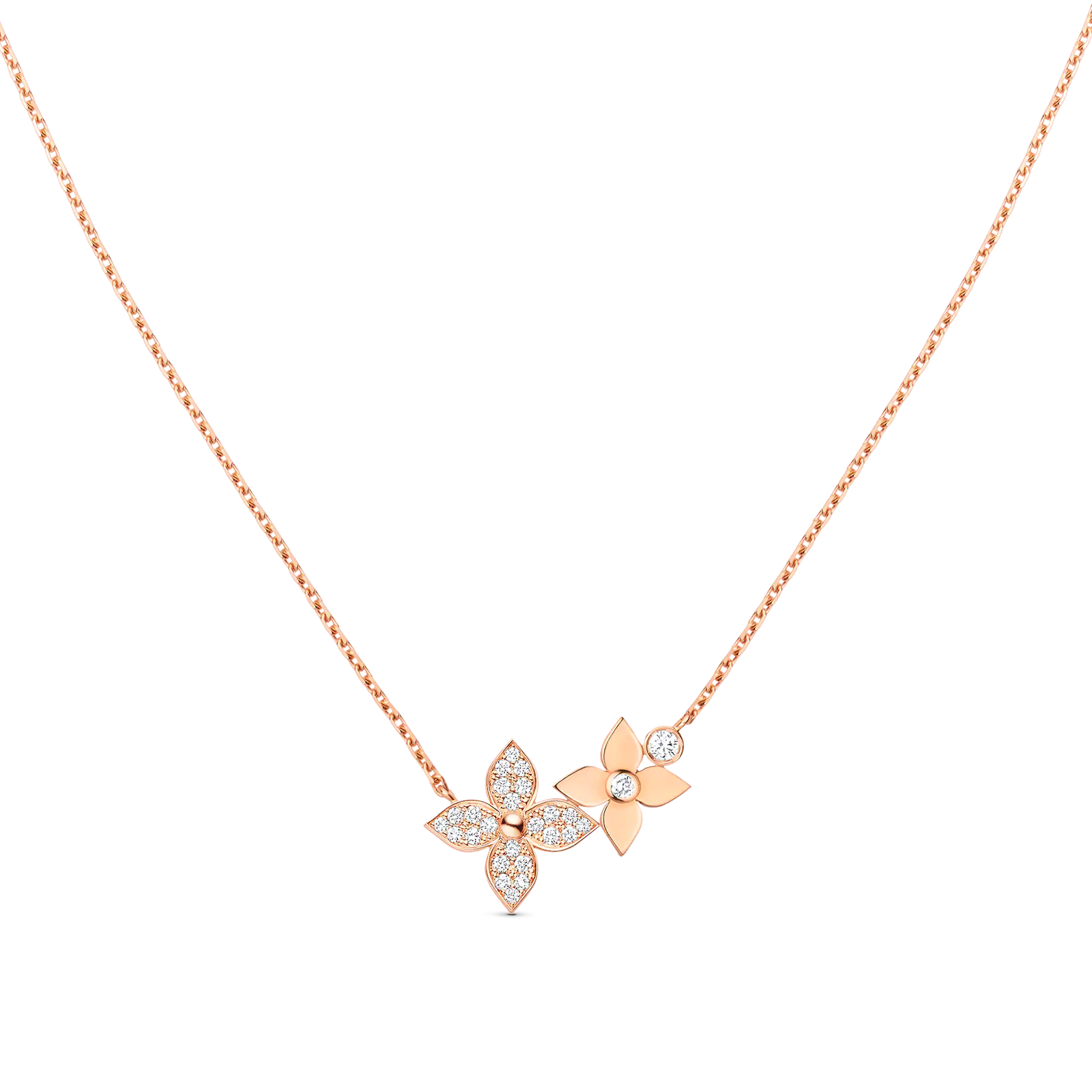 0b240283a577cd82626332aec2564053.png Star Blossom Necklace, Pink Gold And Diamonds - Image 1