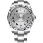 Rolex Oyster Perpetual Air-King 114234 Silver Roman Diamond Dial 34mm Watch