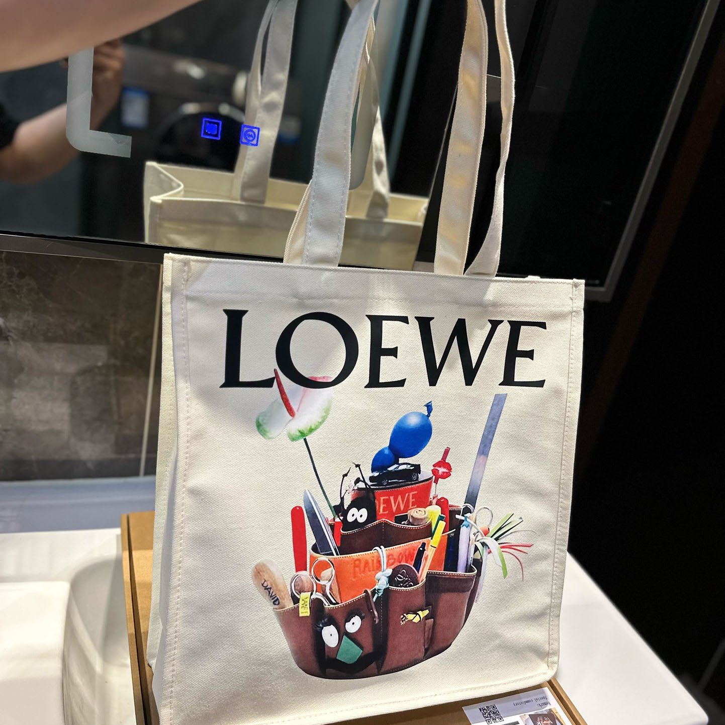 0f8d9c5b0dad585fe207fe4f60c2fcaa-1.jpeg Crafted World Exhibition Canvas Tote Bag Blue Prints - Image 1