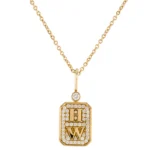 18K Diamond Logo Pendant Necklace