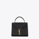 CASSANDRA MINI TOP HANDLE BAG IN GRAIN DE POUDRE EMBOSSED LEATHER