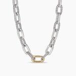 DY Madison® Chain Necklace Sterling Silver with 18K Yellow Gold, 13.5mm