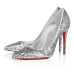 Kate Mini Paillettes 100 mm Pumps Crepe Satin Silver