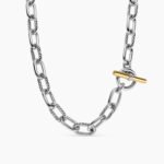 DY Madison® Toggle Chain Necklace Sterling Silver with 18K Yellow Gold, 11mm