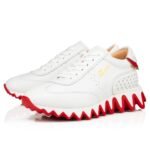 Loubishark Sneakers Calf Leather and Neoprene Bianco