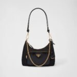Re-Nylon and brushed leather mini-bag