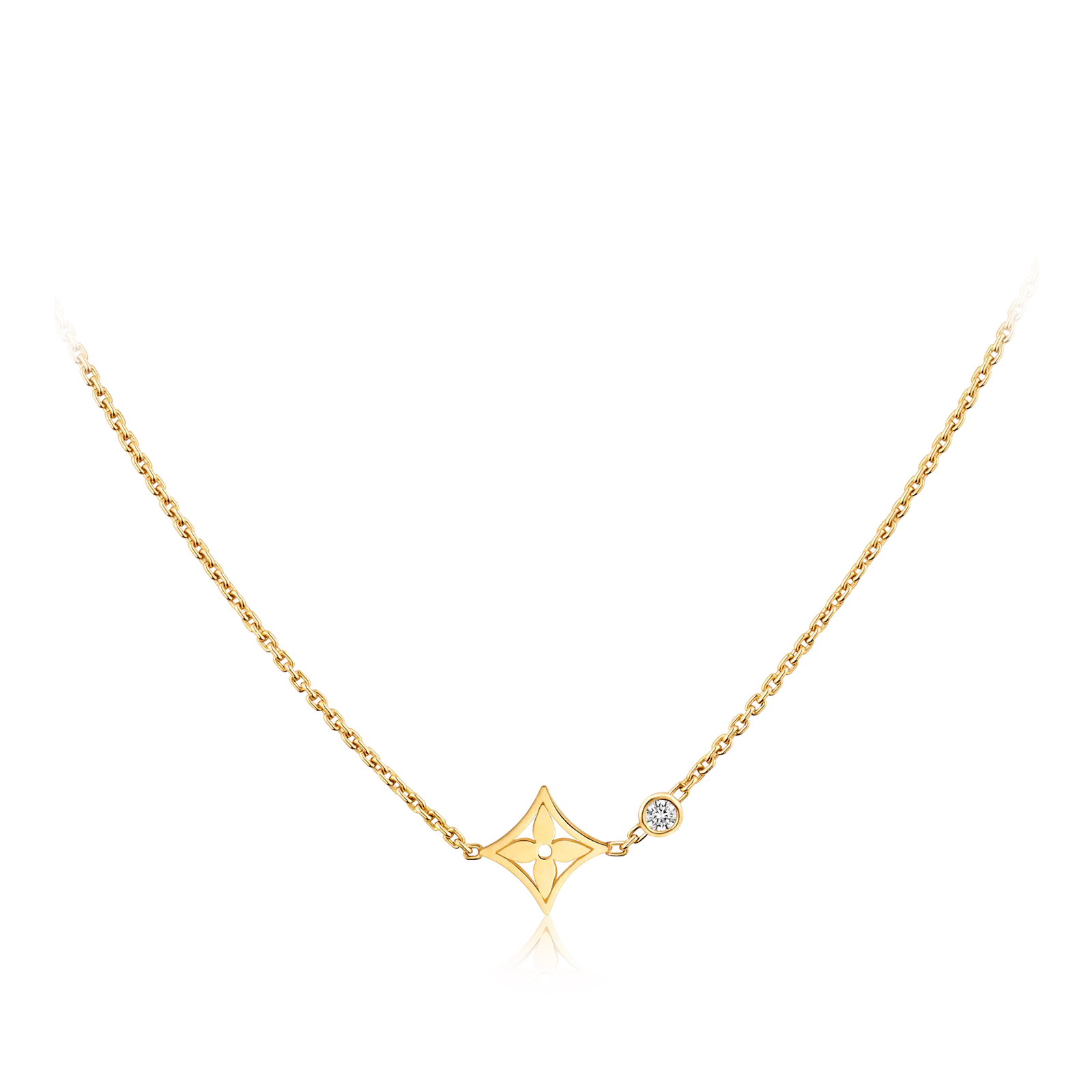 1c462033ecd0b86909f91cd162af99b0.png Idylle Blossom pendant, yellow gold and diamond - Image 1