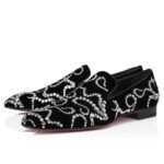 Octodandelion Strass Loafers Velvet and Strass Black