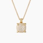 Chatelaine® Pendant Necklace 18K Yellow Gold with Pavé Diamonds, 14mm