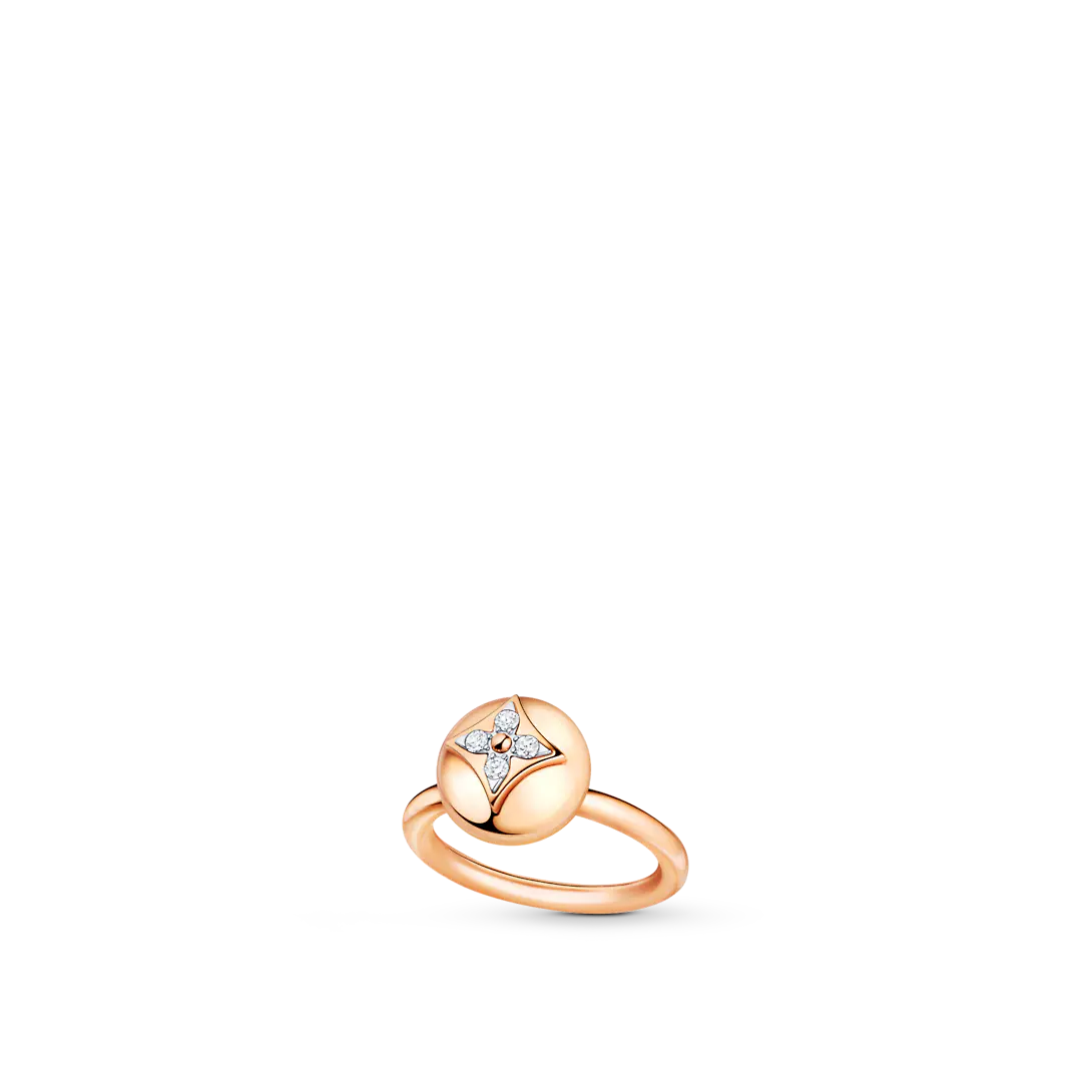 28d72095ec2180ae07e52b32b05c40d5.png Color Blossom Ring, Pink Gold, White Gold And Diamonds - Image 1