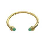 Renaissance® Classic Cable Bracelet Sterling gold with 14K Yellow Gold, Peridot and Lapis, 5mm