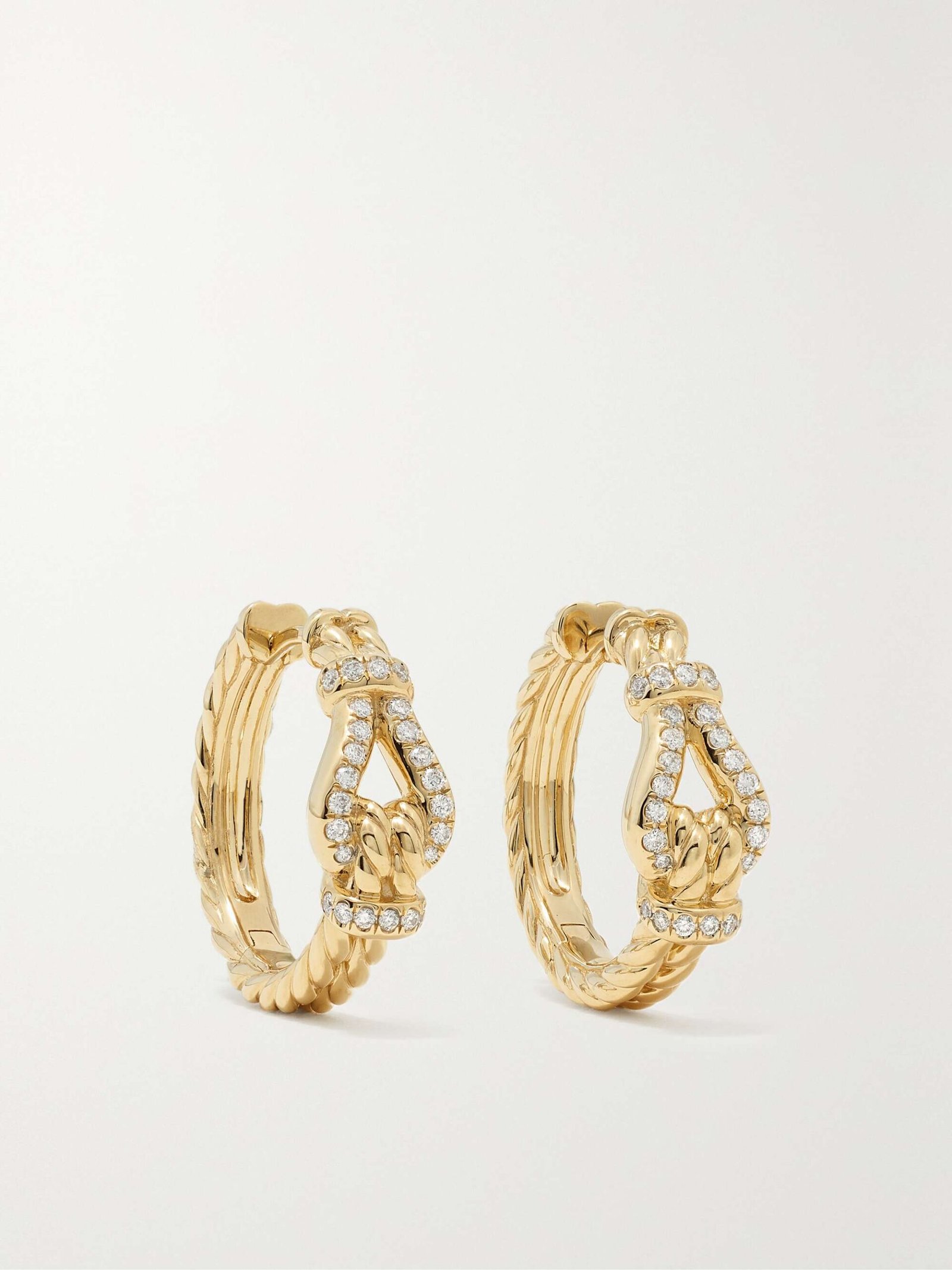 2c8e306ba0e141138538bfc67d3fe383-1.jpeg Thoroughbred Loop Hoop 18-karat gold diamond earrings - Image 1