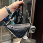 Triangle leather mini-bag