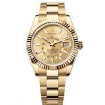 Rolex Sky-Dweller 42mm 336938-0001/0004 Yellow Gold Champagne Dial Jubilee
