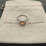 Petite Chatelaine® Pavé Bezel Ring Sterling Silver with Champagne and Diamonds, 7mm