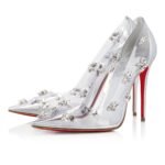 Degraqueen Pump 100 mm PVC and Iridescent Nappa Leather Silver Pumps