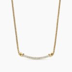 Petite Helena Wrap Station Necklace 18K Yellow Gold with Diamonds, 29mm