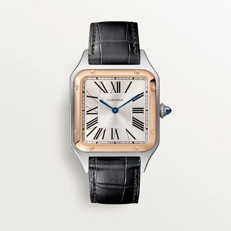 3d6dbbbc77e7eee27322539afc964e1deea70dfb22f146c0deeba7500a1b2a8e.webp Cartier SANTOS-DUMONT XL Model Rose Gold Mix W2SA0017 - Image 1
