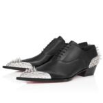 Eliviss Meteor Oxfords Calf Leather and Spikes Black Men