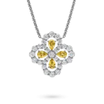 Diamond Loop Full Motif Yellow Sapphire and Diamond Pendant