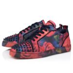 Louis Junior Spikes Sneakers Roses Printed Calf Leather and Spikes Multicolor Men