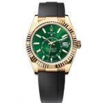 Rolex Sky-Dweller 42mm Yellow Gold Bright Green Dial Oysterflex – 336238 – New 2025 Release