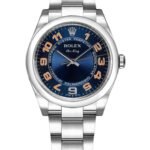 Rolex Oyster Perpetual Air-King 114200 Concentric Blue Dial 34mm Unisex Watch