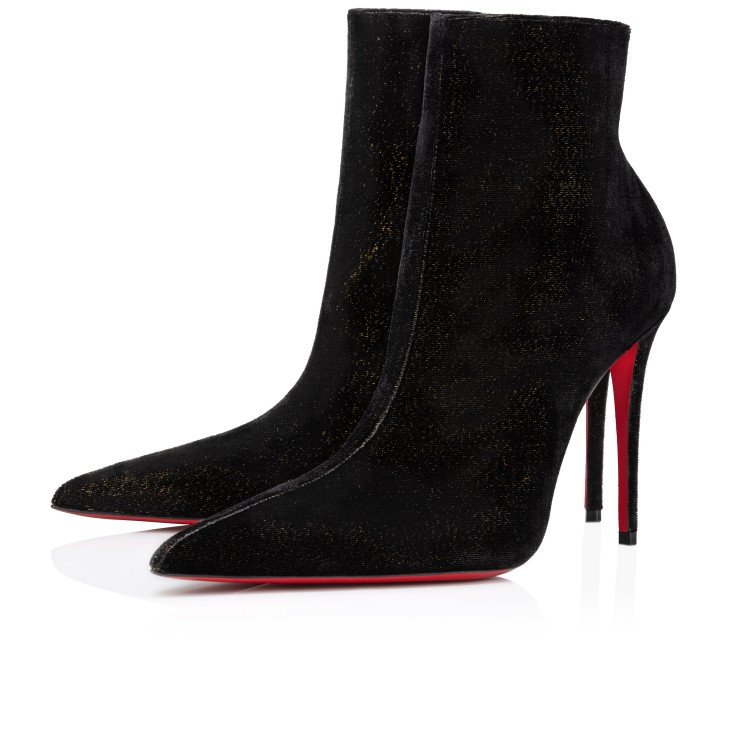 4c0b64b510a0454da07317135499fbb1.jpeg Kate Max Booty 100 mm Low Boots Velvet d'Or Black - Image 1