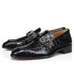 Chambelimoc Loafers Alligator Embossed Calf Leather Black