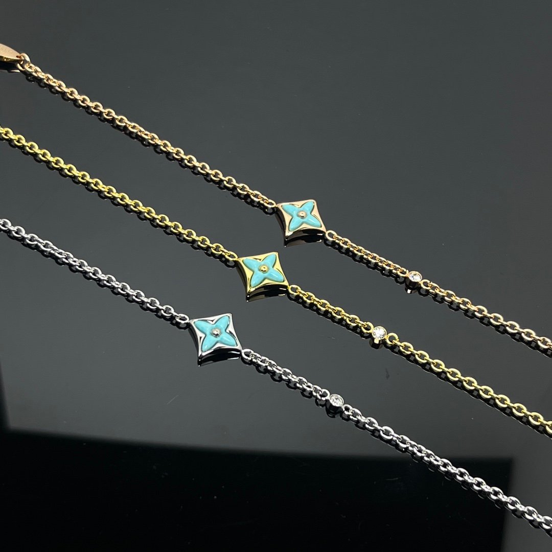53c4f83ac63c55cac56754f50e82f6e3-1.jpeg Color Blossom BB Star Bracelet, Yellow Gold, Amazonite and Diamond - Image 1
