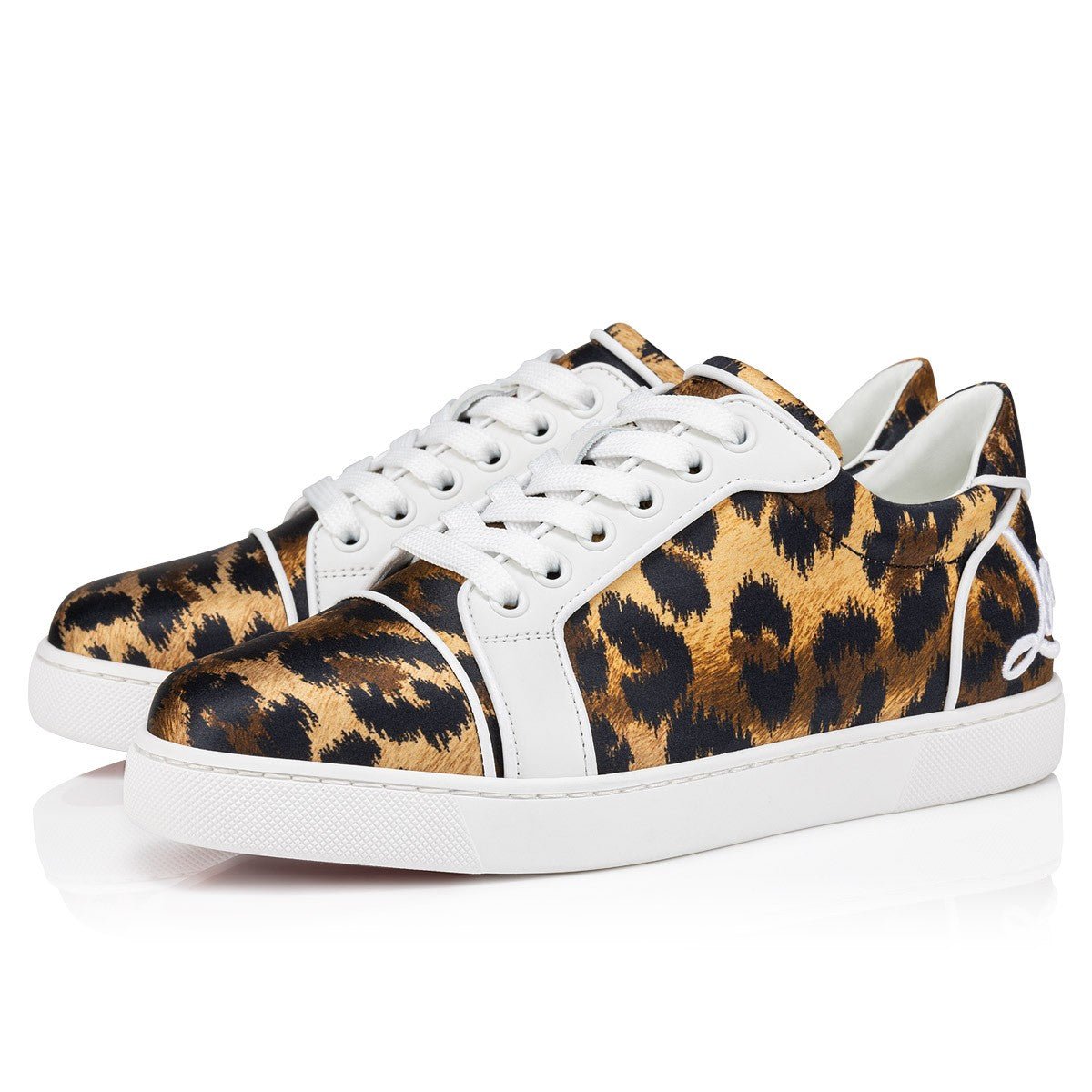 55b4347a15534f96a923df6cfeb02ed0.jpg Fun Vieira Sneakers Crepe Satin Pony Kitty Print Brown - Image 1