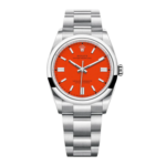 Rolex Oyster Perpetual 36mm 126000-0007 Coral Red Dial Steel Watch