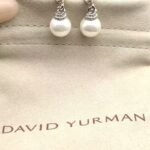 Double Pearl Pave Sterling Silver Diamond Earrings