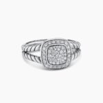 Petite Albion® Ring Sterling Silver with Pave Diamonds, 7mm