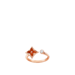 Color Blossom Mini Star Ring, Pink Gold, Cornelian And Diamond