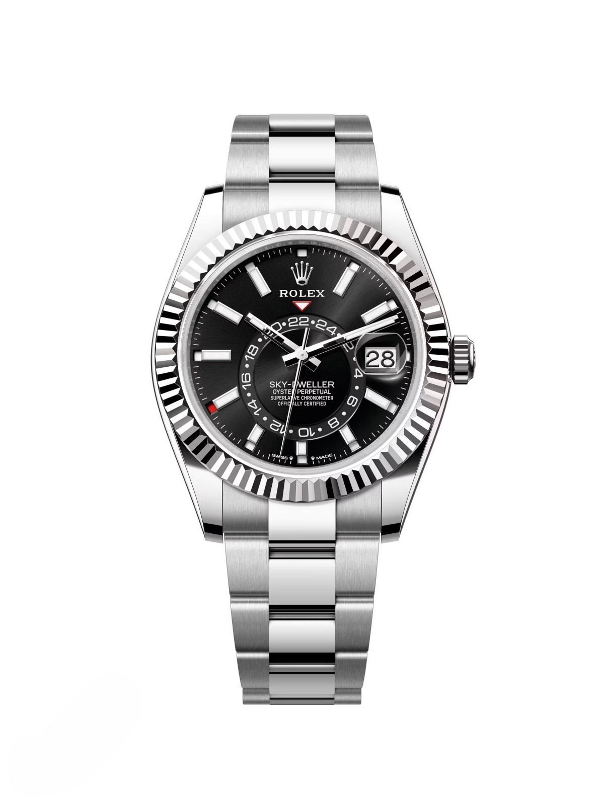 60c1e313d81a7059fc72b0ad841178bfeb1c760255e28754290b6d35698551d2.jpg Rolex Sky-Dweller 42mm 336934-0007/0008 Stainless Steel Black Dial Oyster - Image 1