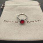 Petite Chatelaine® Pavé Bezel Ring Sterling Silver with Rhodolite and Diamonds, 7mm
