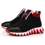 Tiketa Run Neoprene and Calf Leather Sneakers Black