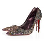 Kate Max Strass Eternity 100 mm Pumps Metallic Suede and Eternity Strass Anthracite