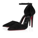 Astrida Bride 100 mm Strappy Veau Velours Black Pumps