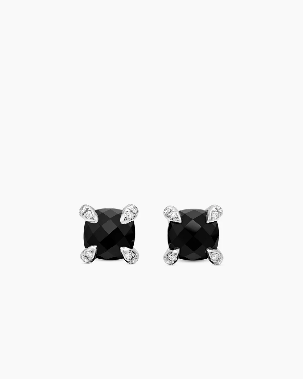 6f4582377611050b7133010c8b6a22cb.webp Petite Chatelaine® Stud Earrings Sterling Silver with Black Onyx and Diamonds - Image 1