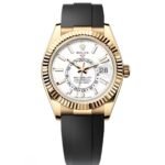 Rolex Sky-Dweller 42mm Yellow Gold White Dial Oysterflex – 336238