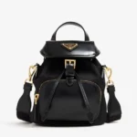 Medium Re-Nylon And Brushed Leather Backpack