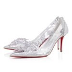 Jelly Strass 80 mm Pumps PVC, Iridescent Nappa Leather and Strass Silver